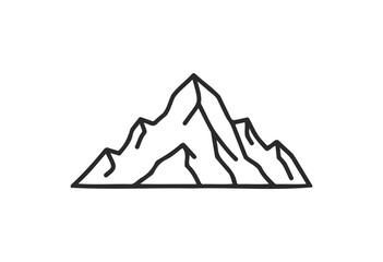 Minimalist mountain line art illustration - stock vector