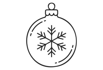 Fototapeta premium Black and white christmas ornament with snowflake design - stock vector