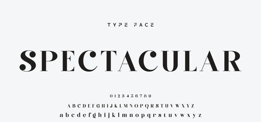 Fototapeta premium Elegant Font Uppercase and Number. Classic Lettering Minimal Fashion Designs. Typography modern serif fonts regular decorative vintage concept. vector illustration.
