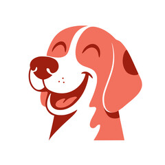 Smiling Dog Expression - Beagle Style Vector - Playful Dog Faces Collection