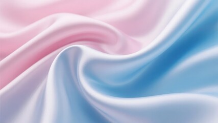 Obraz premium Smooth flowing fabric with soft pink and blue hues, creating gentle waves and folds.