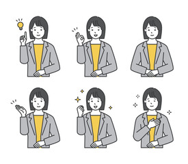 笑顔の女性ビジネスパーソンのイラスト