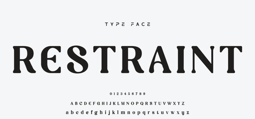 Fototapeta premium Elegant Font Uppercase and Number. Classic Lettering Minimal Fashion Designs. Typography modern serif fonts regular decorative vintage concept. vector illustration.