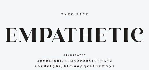 Fototapeta premium Elegant Font Uppercase and Number. Classic Lettering Minimal Fashion Designs. Typography modern serif fonts regular decorative vintage concept. vector illustration.