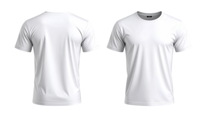 Two views of a plain white t-shirt
