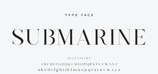Fototapeta premium Elegant Font Uppercase and Number. Classic Lettering Minimal Fashion Designs. Typography modern serif fonts regular decorative vintage concept. vector illustration.