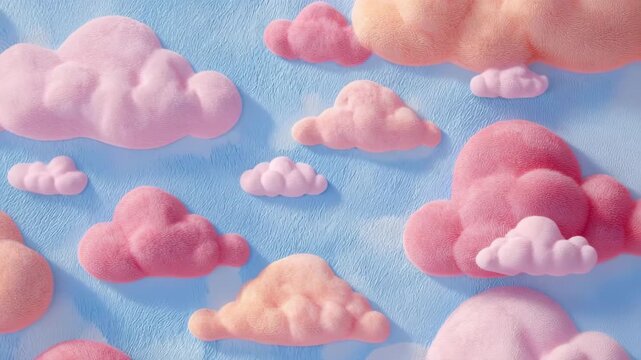 Creative abstract baby shower card featuring plush clouds on a soft blue background designed for a joyful celebration