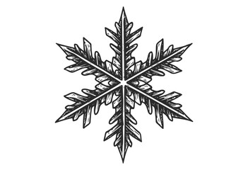 Intricate hand-drawn snowflake illustration with detailed symmetry - stock vector