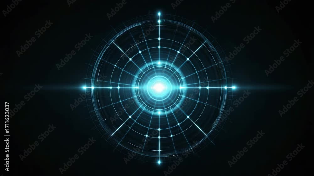 Aufkleber a mesmerizing abstract representation of technology with glowing blue patterns and a central focal p