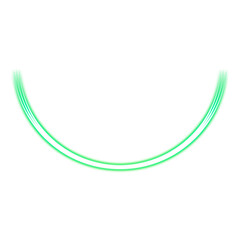 Green glowing arc on transparent background

