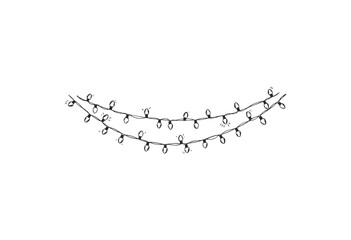 Black and white christmas lights garland illustration - stock vector