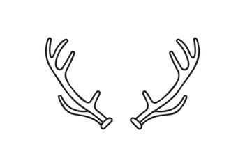 Obraz premium Minimalist antler outline design - stock vector
