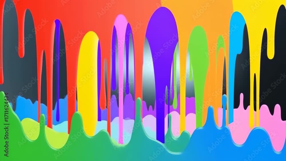 Poster abstract visual representation of glitch art showcasing vibrant colors and distorted patterns in an 