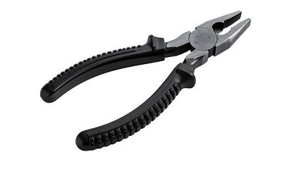 Metal pliers with black handles
