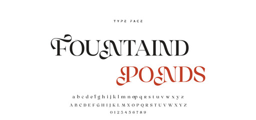 Fototapeta premium Elegant Modern beauty font alphabet logo. Typography beautiful luxury minimal elegant serif fonts fashion wedding vintage retro logos. vector illustration.