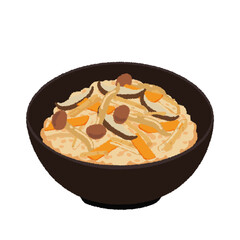 炊き込みご飯のイラスト
