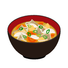 豚汁のイラスト