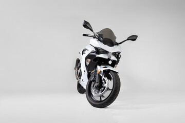 White Sports bike on white background