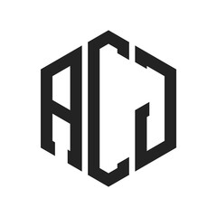 ACJ Logo Design. Initial Letter ACJ Monogram Logo using Hexagon shape