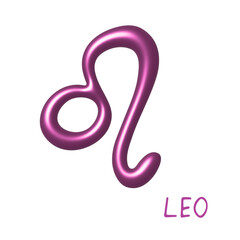 Fototapeta premium 3d leo zodiac sign Astrology clipart Element for design