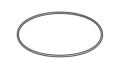 Solid black oval with faint, glittery border