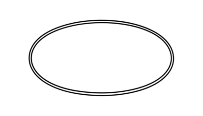 Solid black oval with faint, glittery border