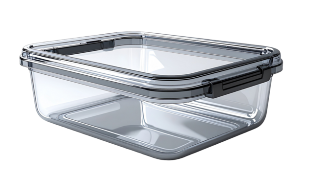 Clear glass food storage container