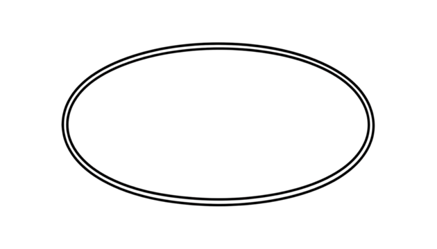 Solid black oval with faint, glittery border