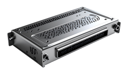 Metallic rectangular device with ventilation