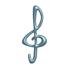 Obraz premium 3d treble clef. Hand drawn musical symbol. Single element for print, web, design, decor, logo