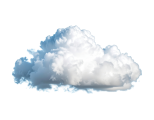 A fluffy cumulus cloud against a black background