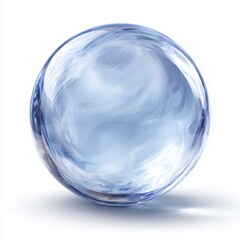 Obraz premium Transparent blue glass sphere 3D rendering decorative shiny round shape