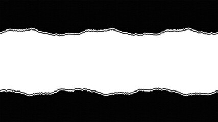 Realistic torn paper edge. Ripped black paper mockup isolated on transparent background