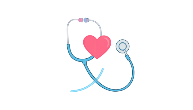 Stethoscope with a heart graphic