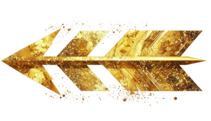 Gold arrow design with glittery effect