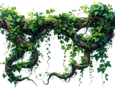 Lush, tangled vine and branch artwork