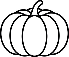 Hand drawn outline pumpkin icon for autumn and halloween designs vector