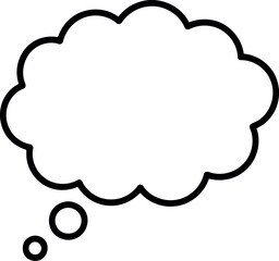 Blank thought bubble speech cloud icon simple outline vector