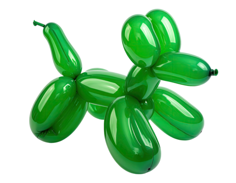 Bright green balloon dog