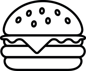 Minimalist burger icon simple line art food symbol vector