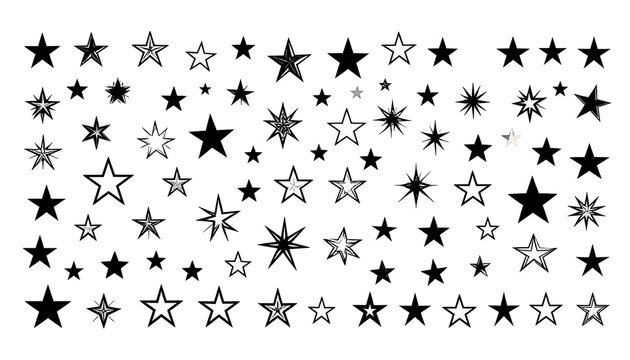 Abstract digital snowflakes on a black background