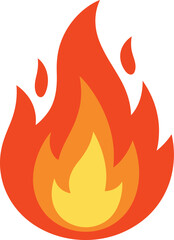 Vibrant cartoon flame icon fiery energy illustration vector