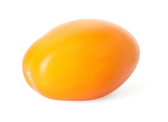 One ripe yellow tomato isolated on white