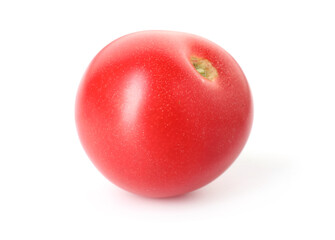 One ripe red tomato isolated on white