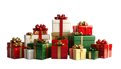 A festive stack of gift boxes
