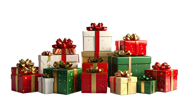 A festive stack of gift boxes