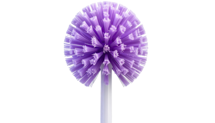 Close-up of a purple cleaning brush head
