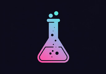 Bubbling science flask with vibrant gradient, perfect for innovation and discovery themes