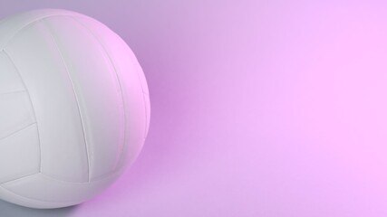 Obraz premium White volleyball ball on light background. Space for text