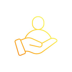 Helping Child Gradient Line Icon
